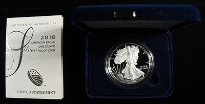 2018-W AMERICAN SILVER EAGLE PROOF. CHECK OUT OUR UPCOMING AUCTIONS ESTIMATE $150 - $200.