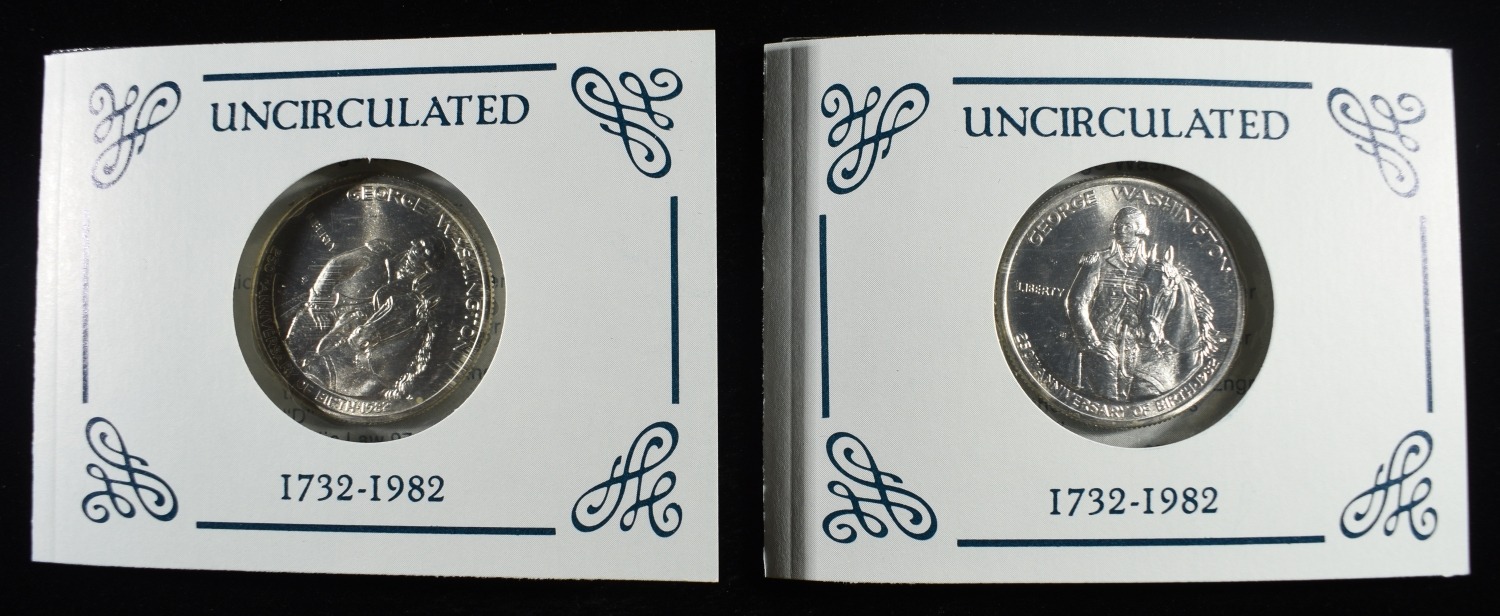 (2) 1982-D 50C COMMEM WASHINGTON