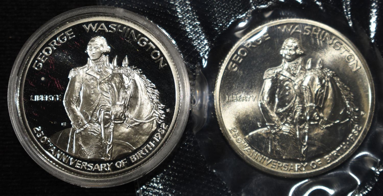 1982-S PROOF & 82-D UNC 50C COMMEMS