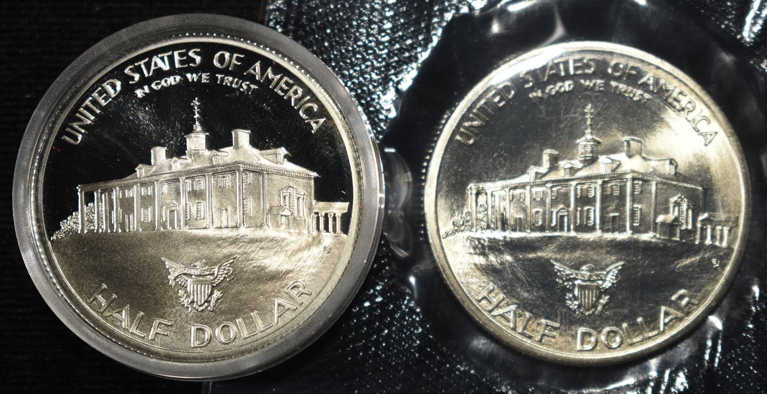 1982-S PROOF & 82-D UNC 50C COMMEMS