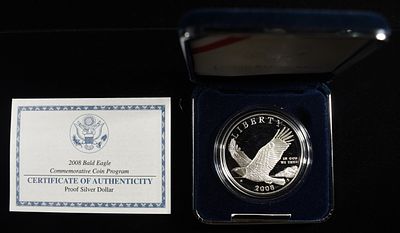 2008-P $1 COMMEM BALD EAGLE PROOF. WEEKLY COIN & CURRENCY AUCTIONS ESTIMATE $120 - $170.