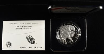 2015-W $1 COMMEM MARCH OF DIMES. COMMEMORATIVE SILVER COINS ESTIMATE $120 - $190.