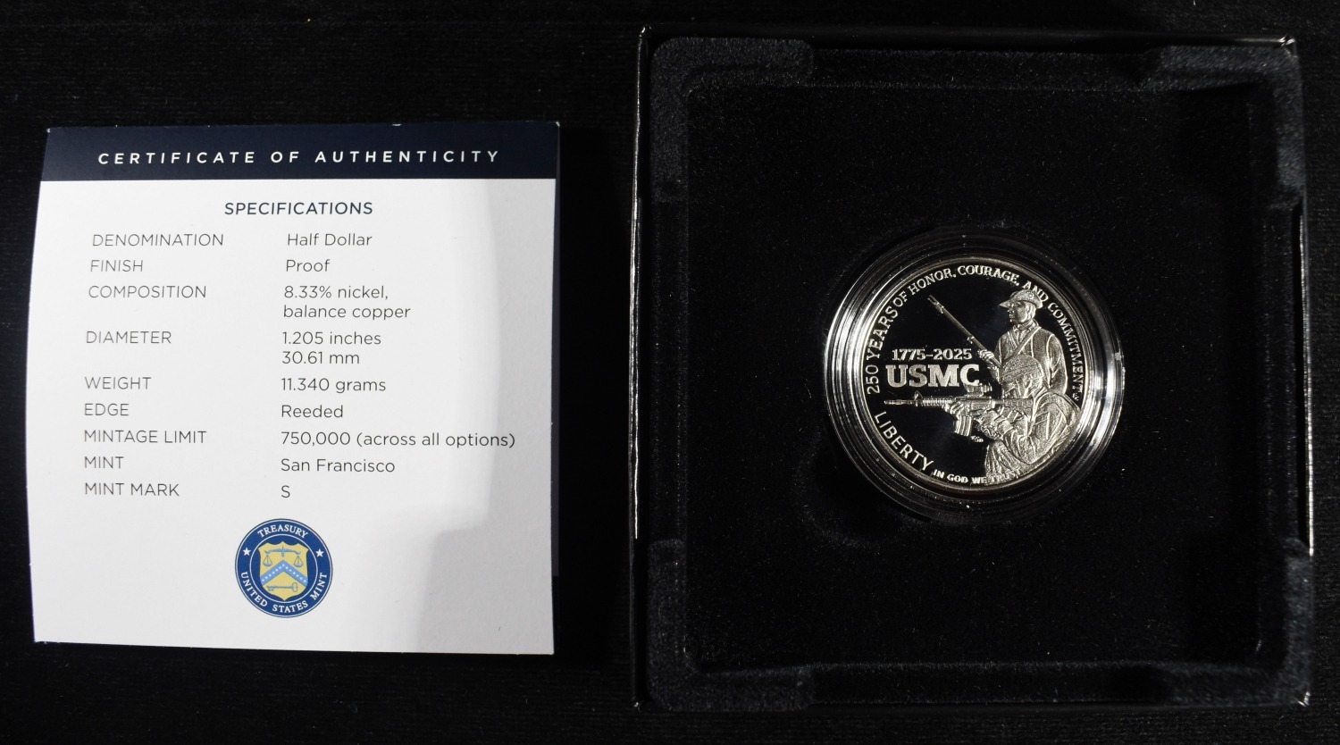 2025-S 50C COMMEM USMC PROOF