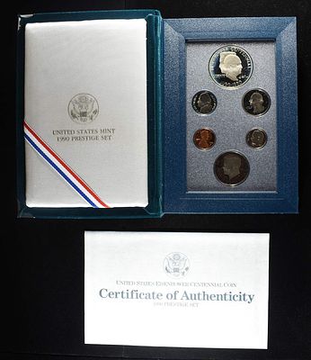 1990-S PRESTIGE SET. LEADERS IN ON-LINE AUCTIONS ESTIMATE $75 - $100.