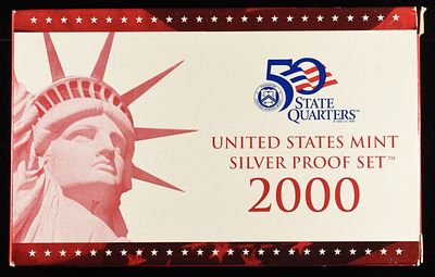 2000 SILVER PROOF SET. TOP RATED AUCTION HOUSE ESTIMATE $150 - $200.