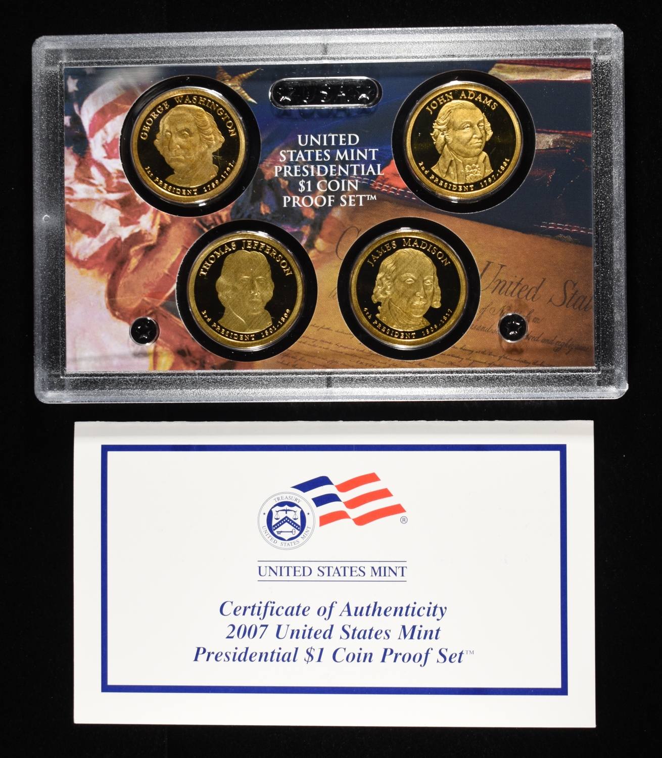 (5) 2007 & (5) 2008 $1 PRESIDENTAL PROOF SETS