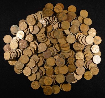 (250) WHEAT CENTS FROM THE 1930'S. ESTIMATE $100 - $120.