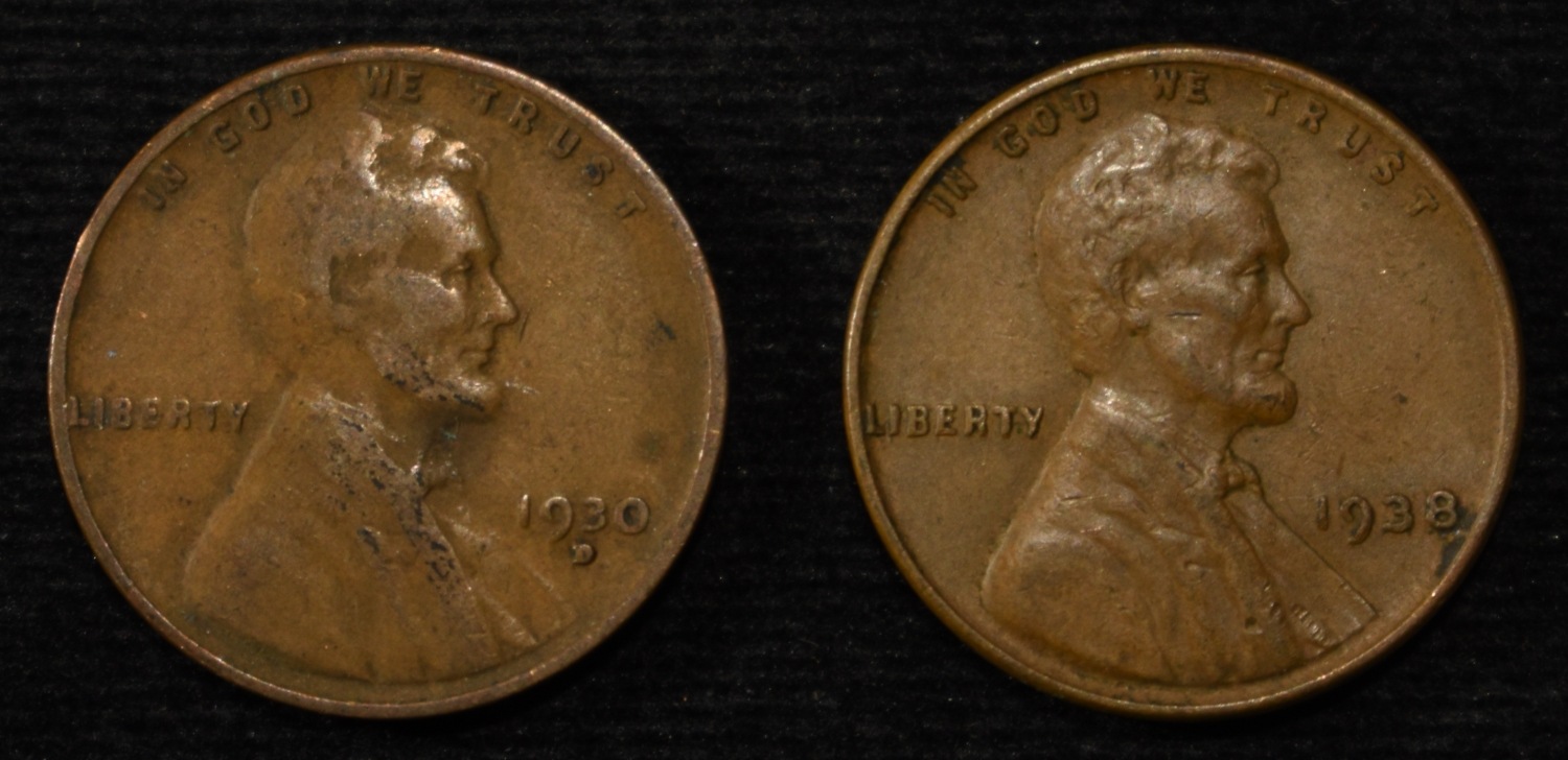 (250) WHEAT CENTS FROM THE 1930'S