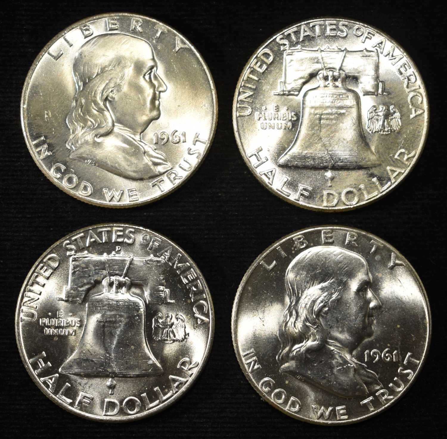 (10) FRANKLIN HALF DOLLARS BU