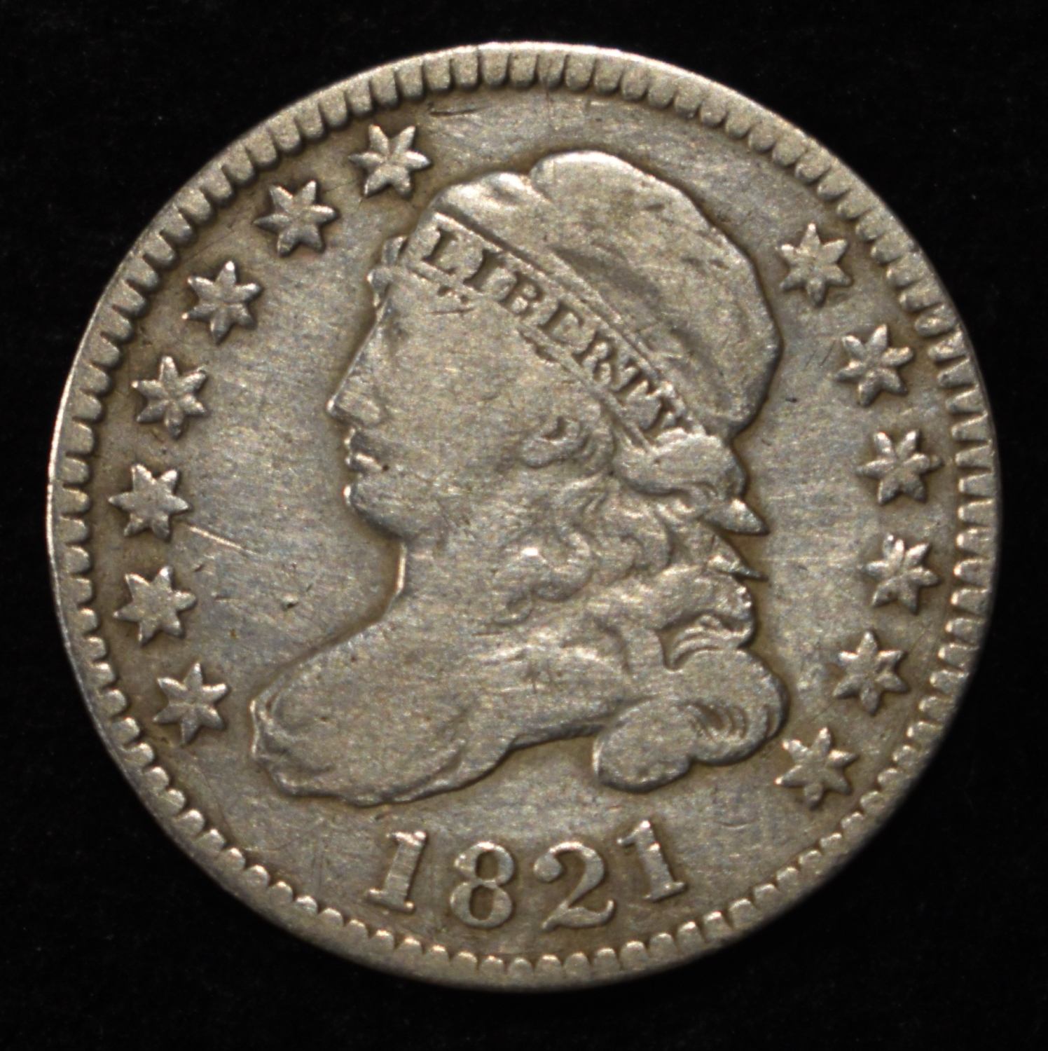 1821 BUST DIME VF/XF