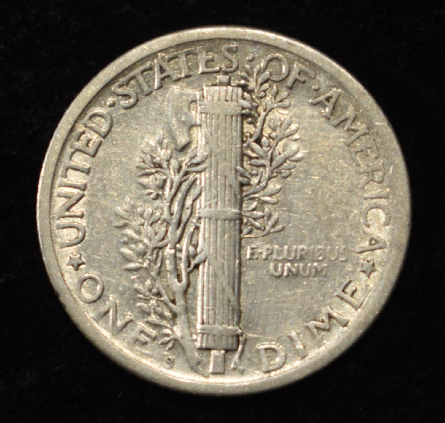 1920-S MERCURY DIME AU