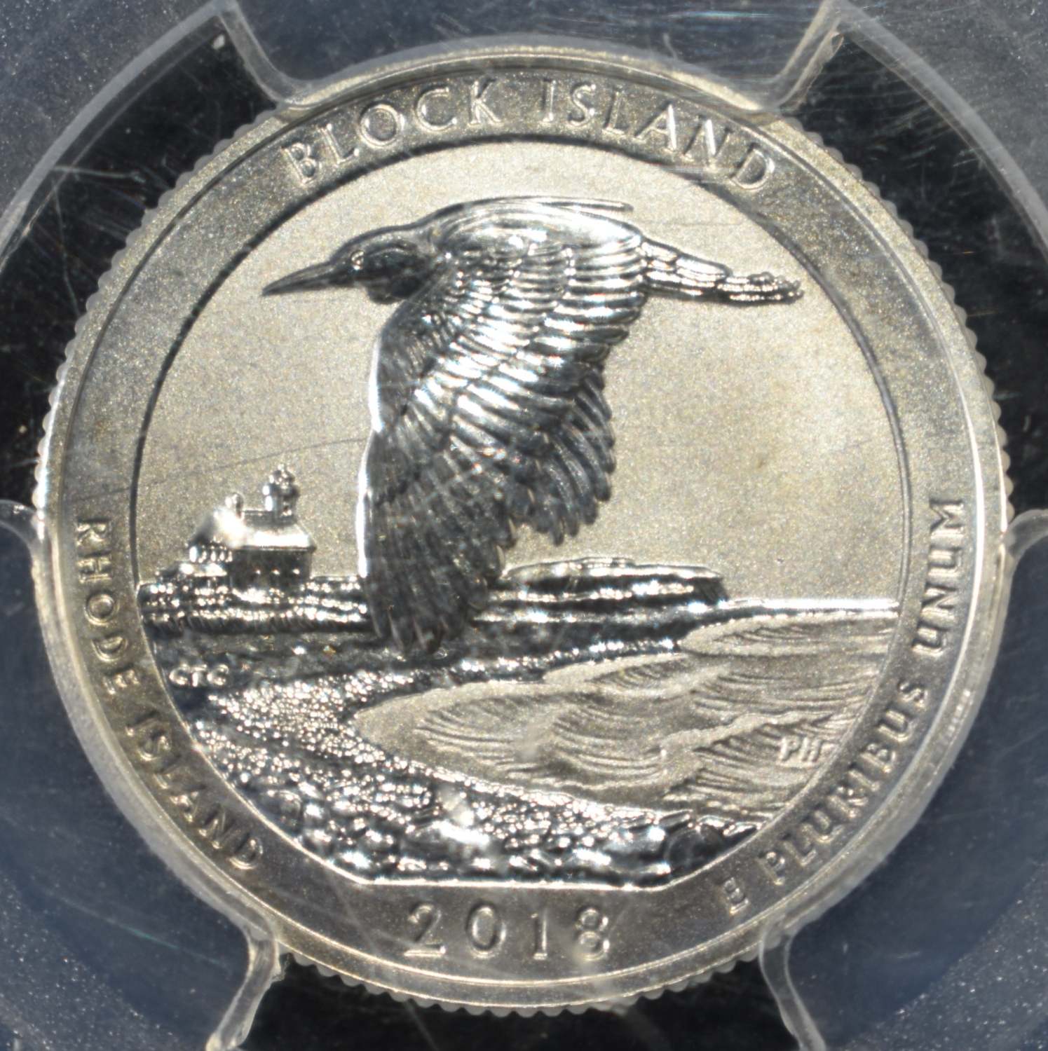 2018-S 25C BLOCK ISLAND NP SILVER PCGS REV PR70
