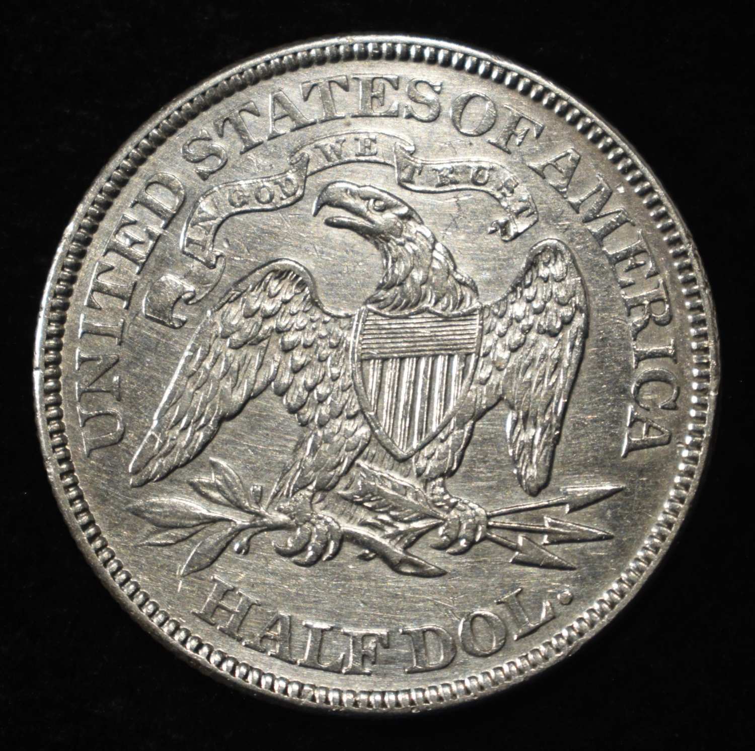1871 SEATED LIBERTY HALF DOLLAR CH AU