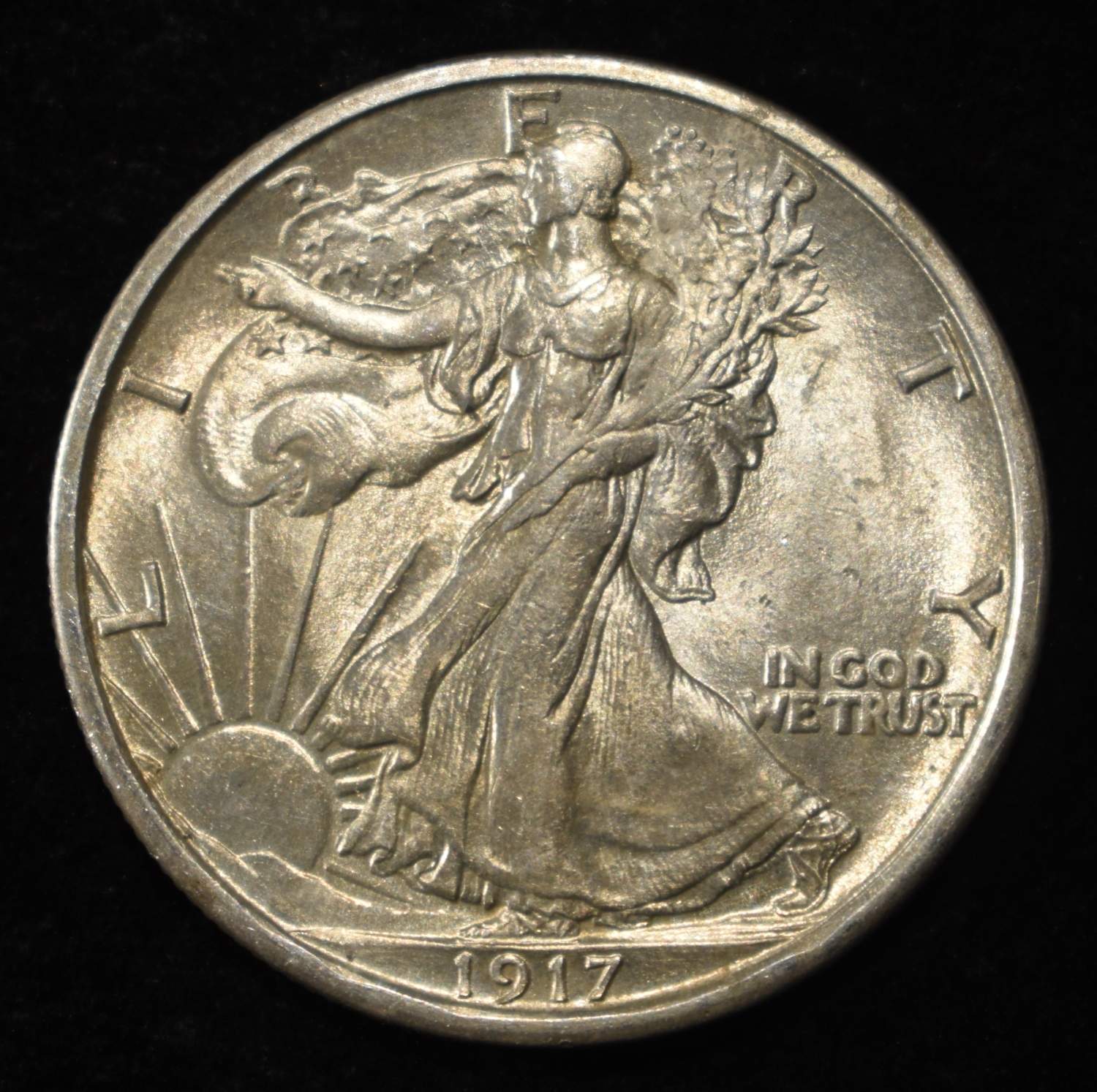 1917-S REV. WALKING LIBERTY HALF DOLLAR CH BU