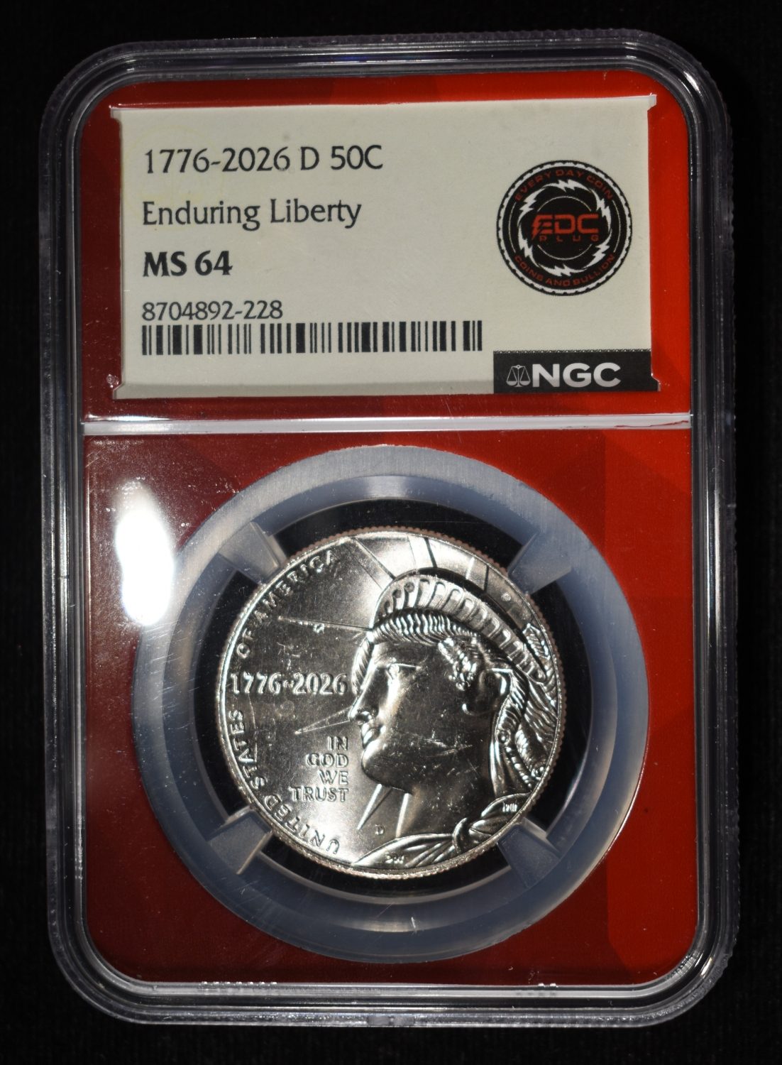 1776-2026-D 50C ENDURING LIBERTY NGC MS64