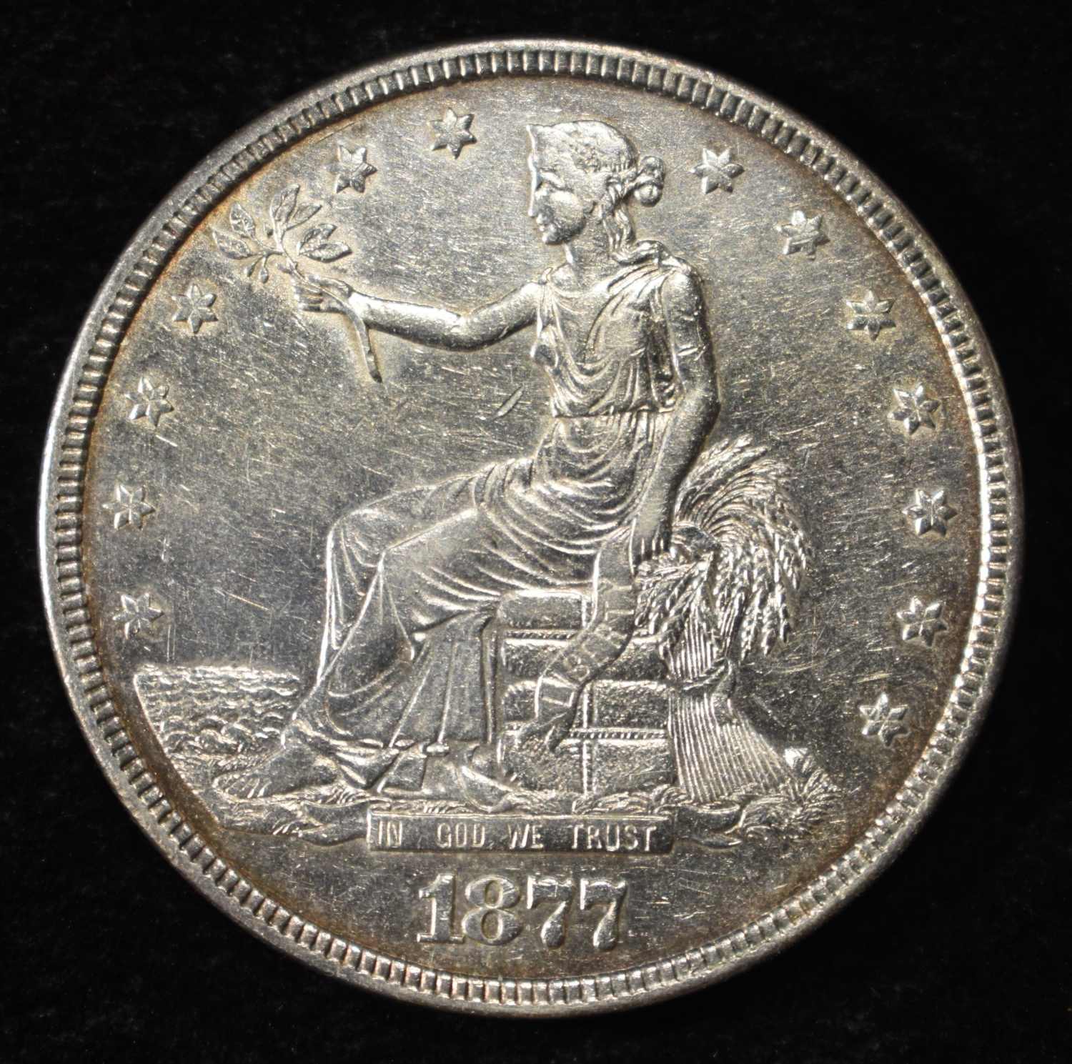 1877 TRADE DOLLAR BU AU