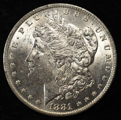 1881-O MORGAN DOLLAR BU. LEADERS IN ON-LINE AUCTIONS ESTIMATE $100 - $130.