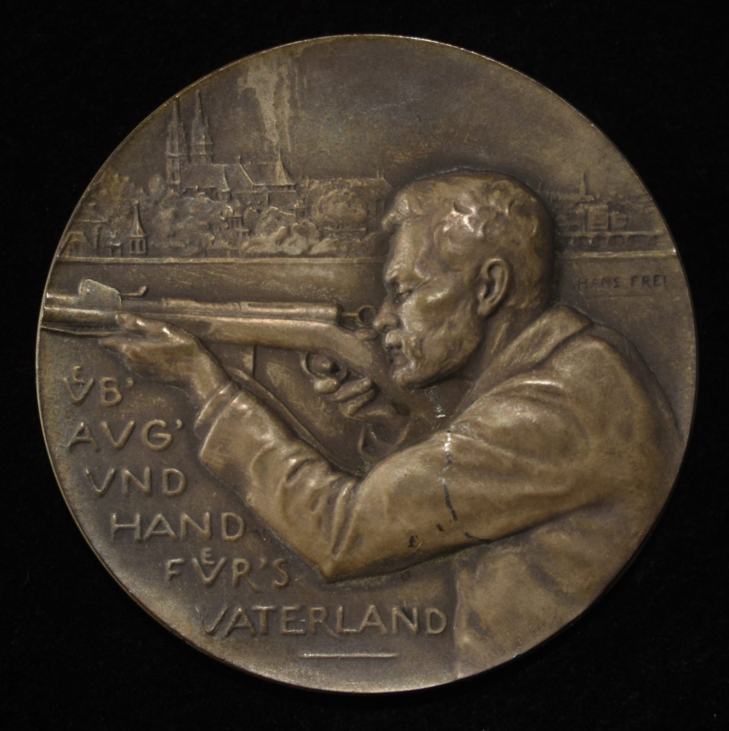 1900 SWISS SHOOTING MEDAL BASEL SILVER