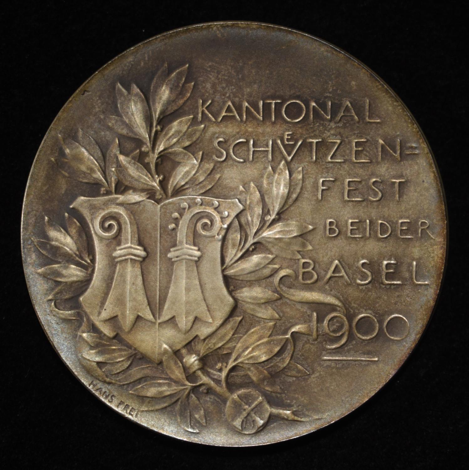 1900 SWISS SHOOTING MEDAL BASEL SILVER