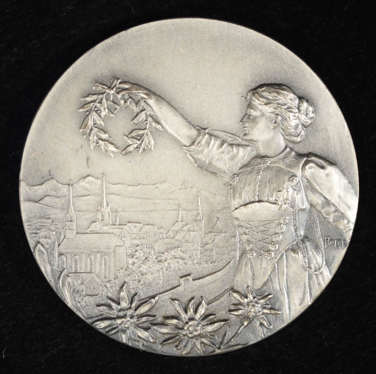 1903 SWISS SHOOTING MEDAL BERN SILVER IN BOX