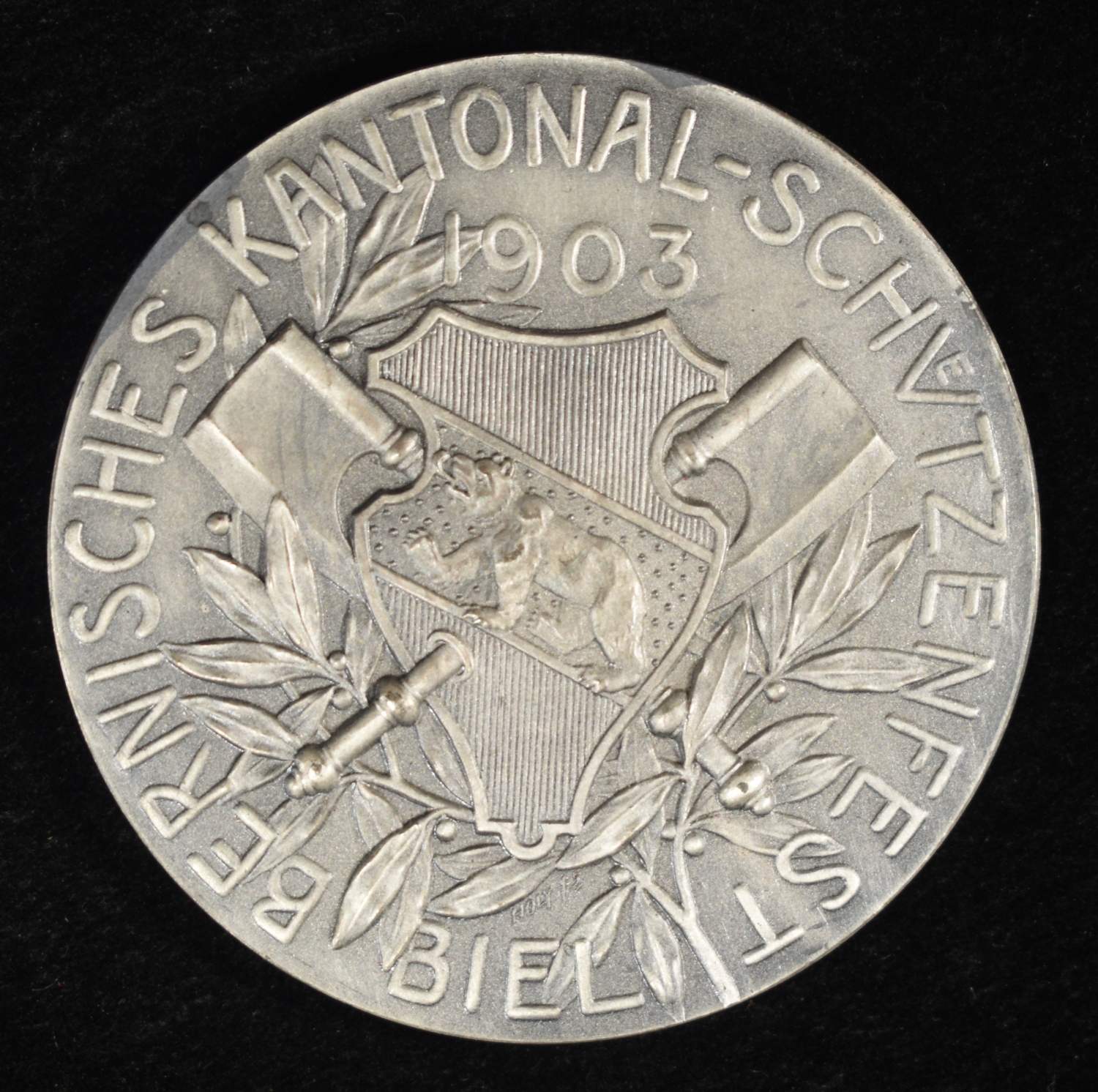 1903 SWISS SHOOTING MEDAL BERN SILVER IN BOX