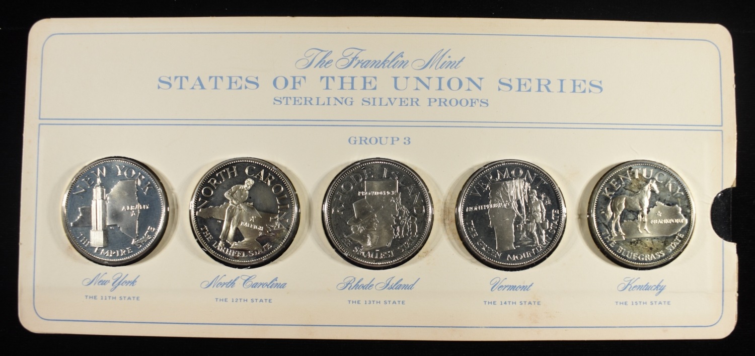 FRANKLIN MINT STATES OF UNION SERIES SILVER PROOFS
