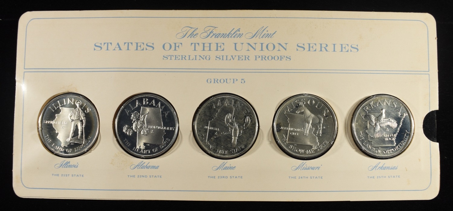 FRANKLIN MINT STATES OF UNION SERIES SILVER PROOFS
