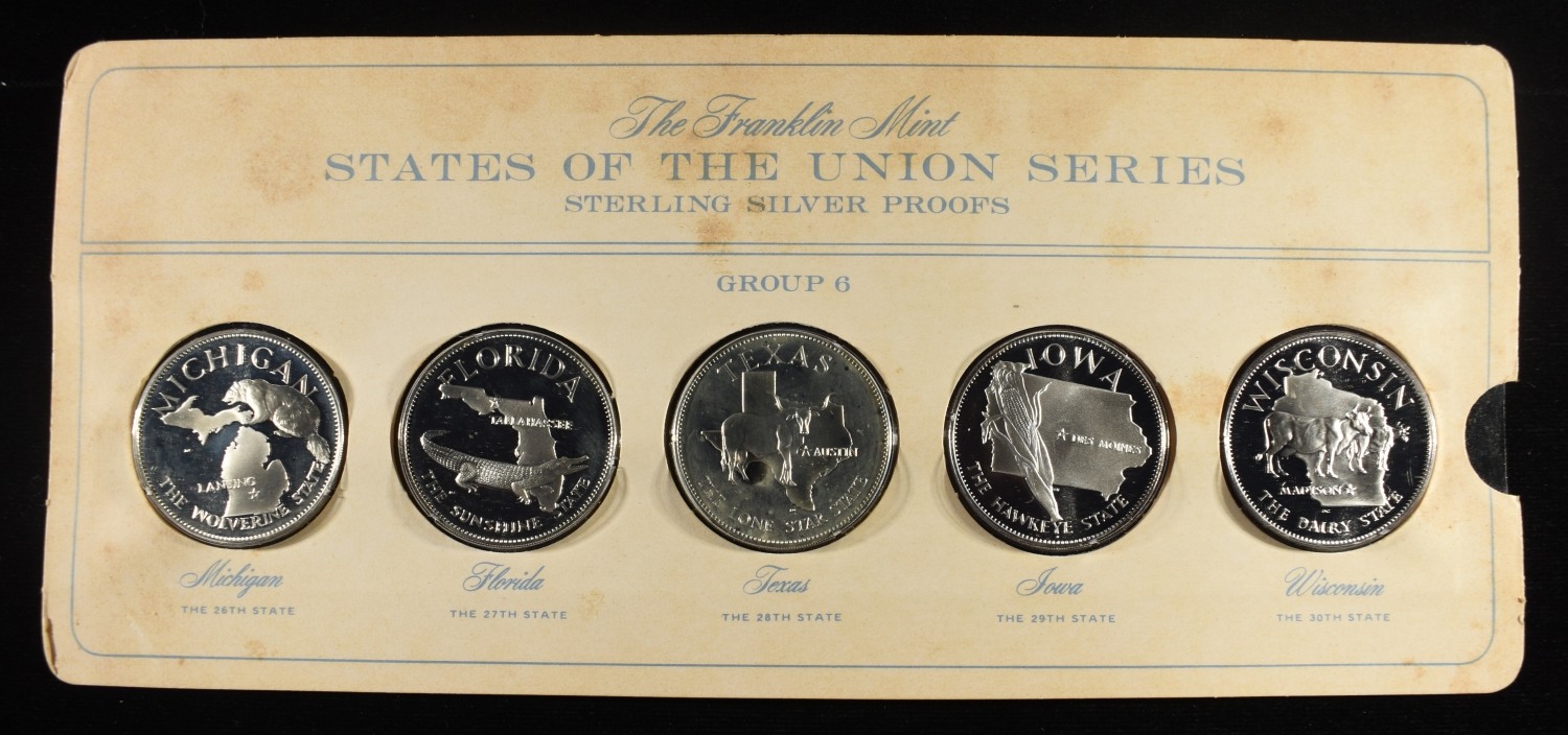 FRANKLIN MINT STATES OF UNION SERIES SILVER PROOFS