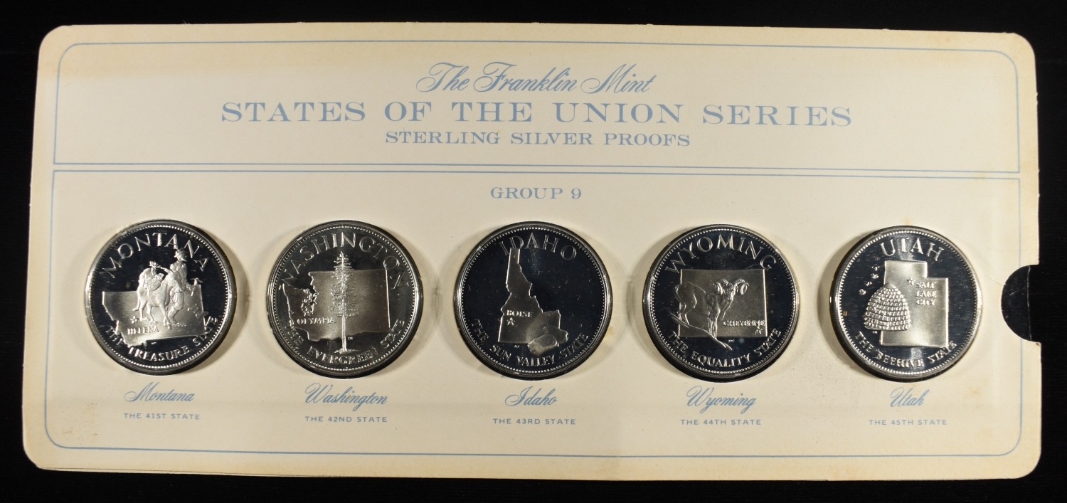 FRANKLIN MINT STATES OF UNION SERIES SILVER PROOFS