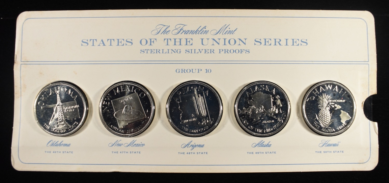 FRANKLIN MINT STATES OF UNION SERIES SILVER PROOFS