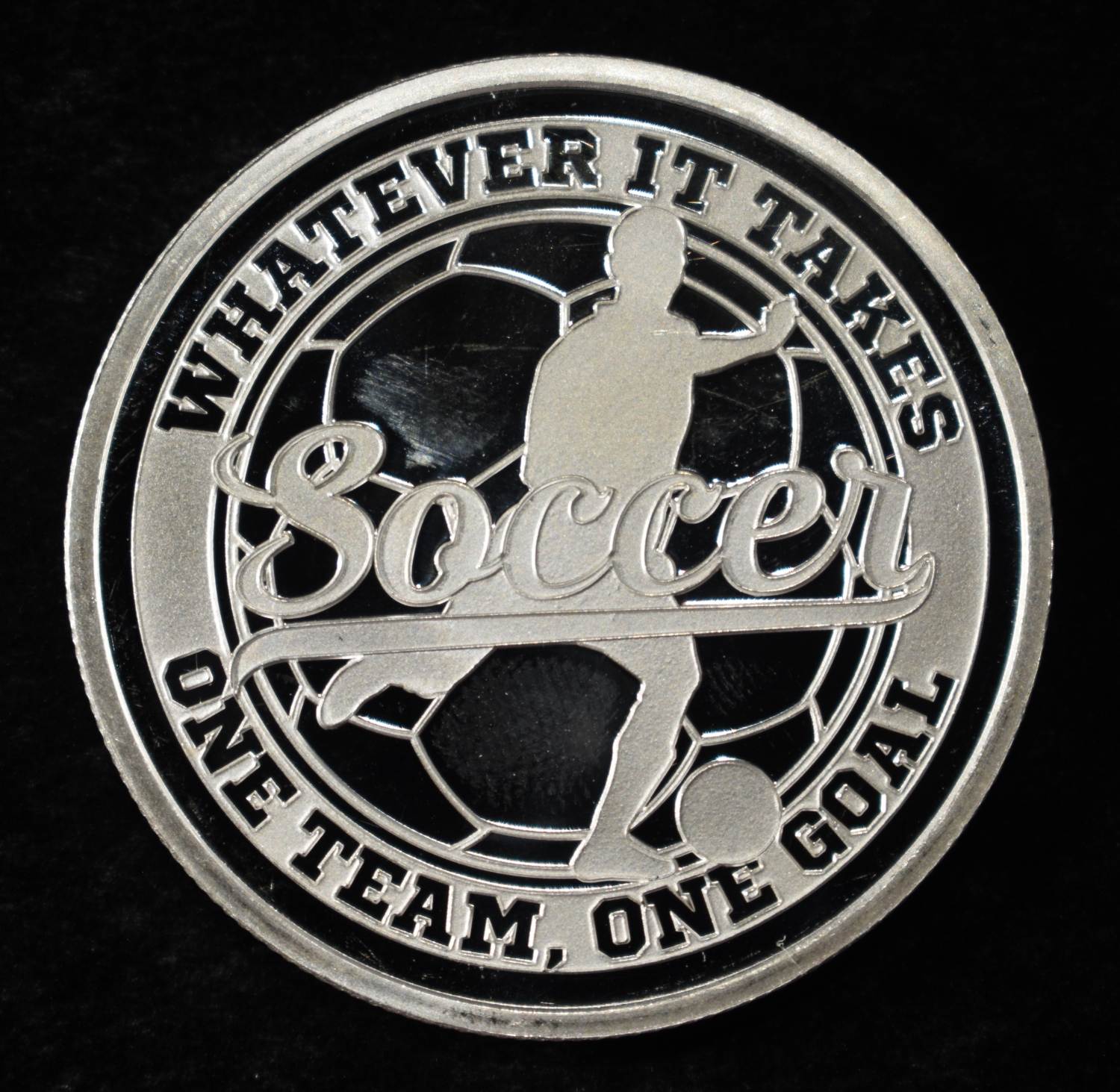 SOCCER 1 OZ .999 SILVER ROUND