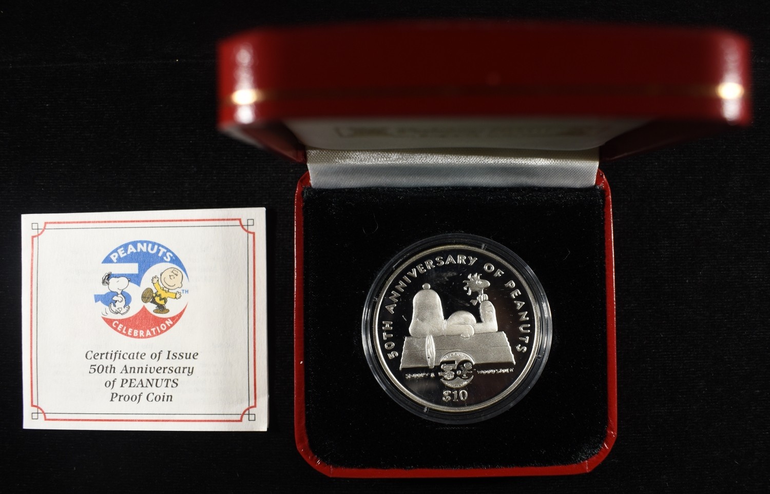 50TH ANNIV OF PEANUTS 1 OZ .999 SILVER PROOF