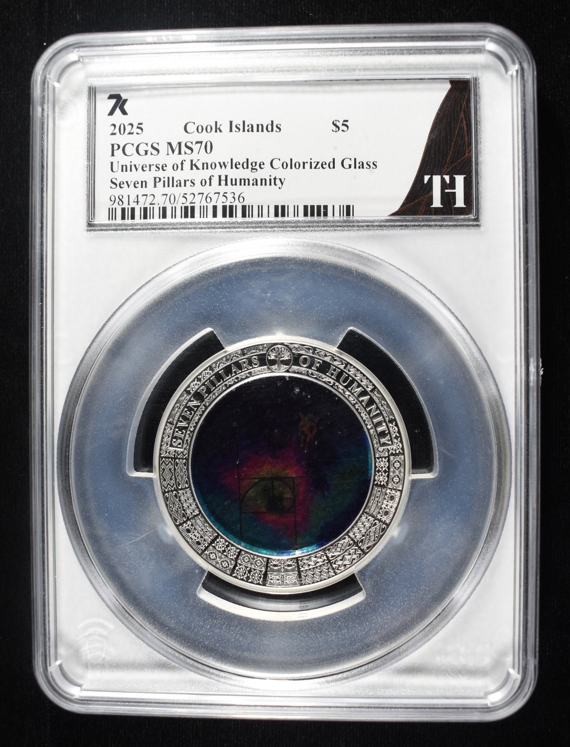 2025 COOK ISLANDS $5 GLASS & SILVER PCGS MS70
