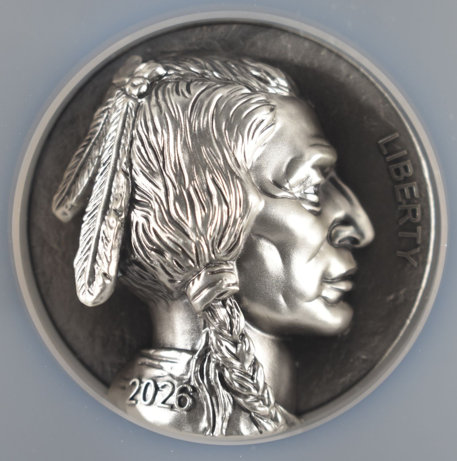 2026 5 OZ SILVER BUFFALO BEYOND RELIEF NGC MS-70