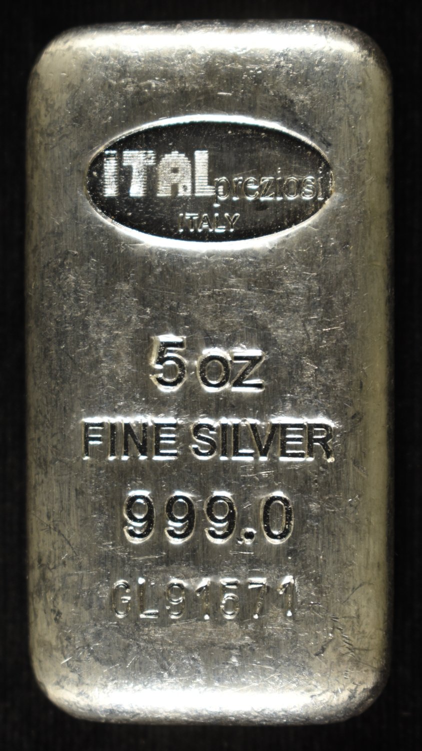 ITALPREZIOSI 5 OZ .999 SILVER BAR