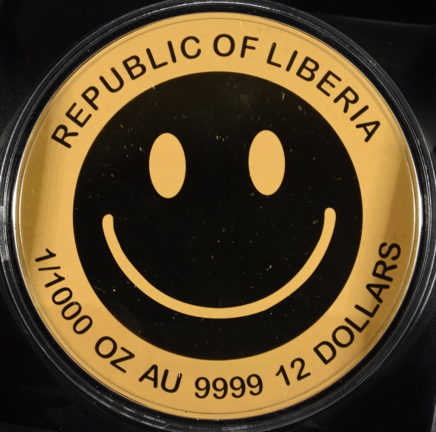 2026 REP OF LIBERIA SMILEY 1/1000TH OZ .9999 GOLD
