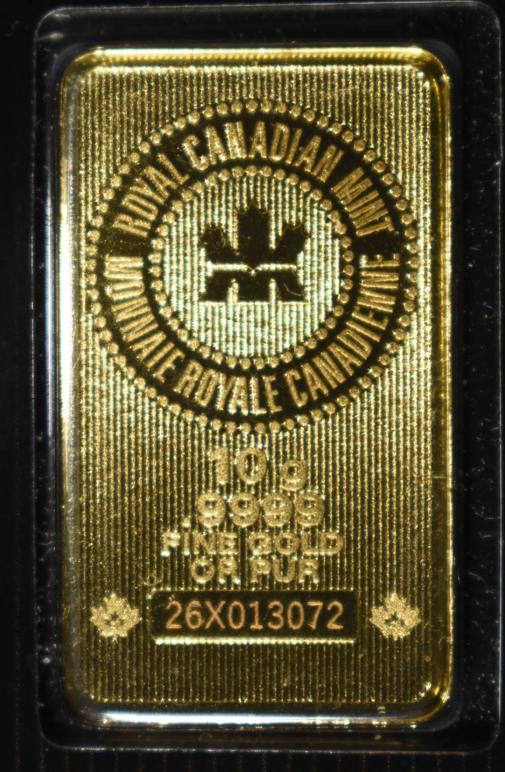 ROYAL CANADIAN MINT 10 G .9999 GOLD BAR