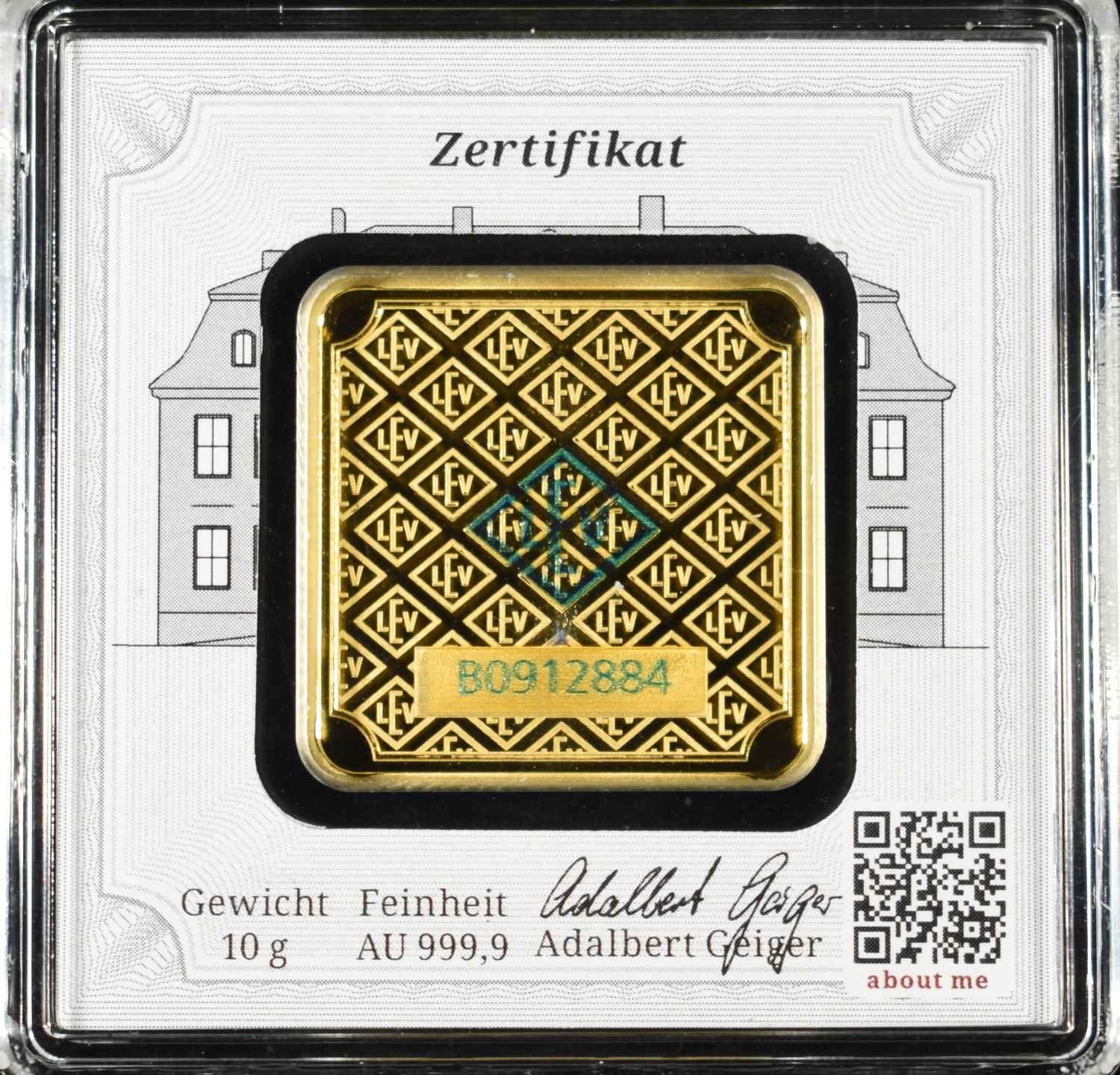 GEIGER 10G .9999 GOLD SQUARE