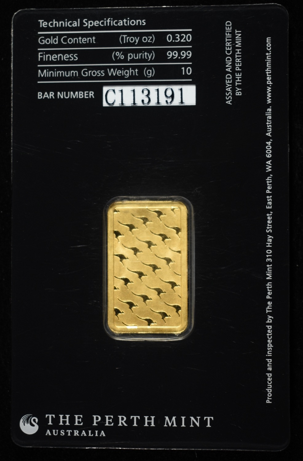 PERTH MINT 10 G .9999 GOLD BAR