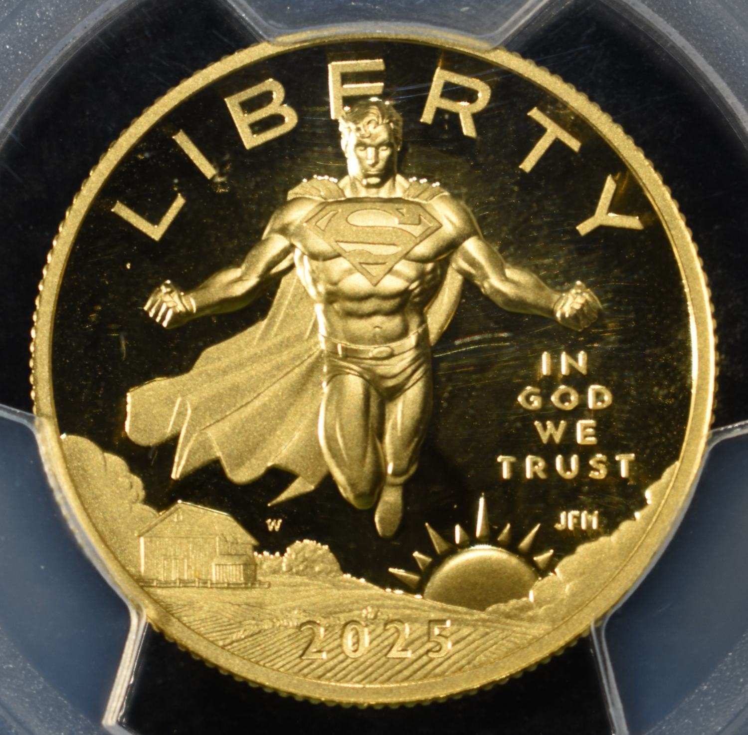 2025-W SUPERMAN 1/2OZ .9999 GOLD PCGS PR70DCAM