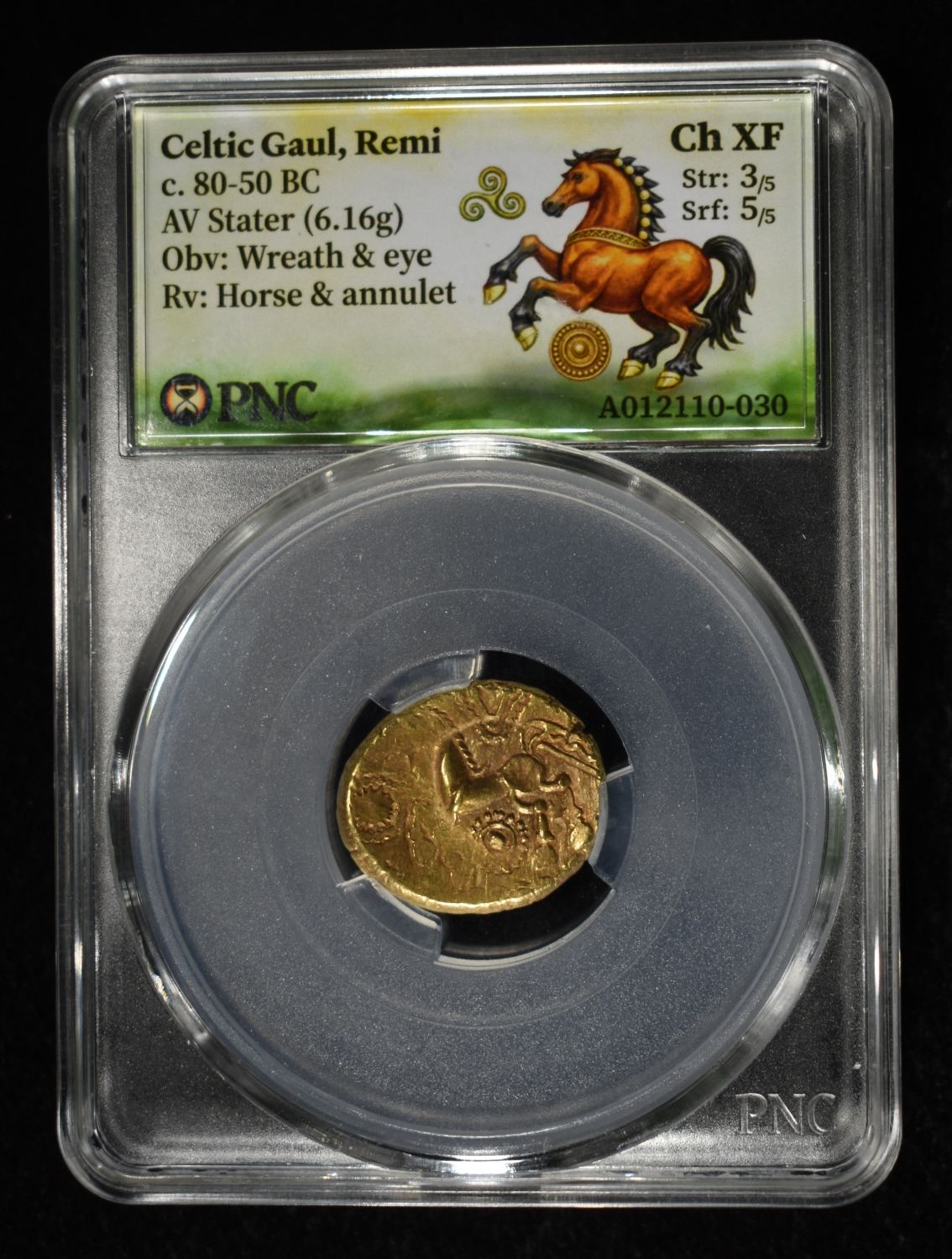 c.80-50 BC GOLD AV STATER PNC CH XF