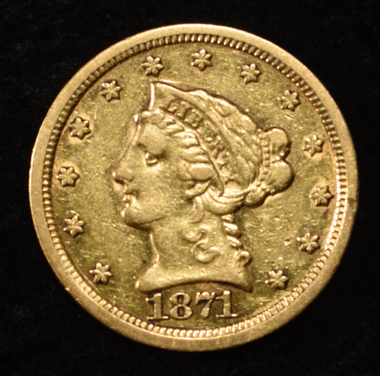 1871-S LIBERTY GOLD $2.5 AU/BU