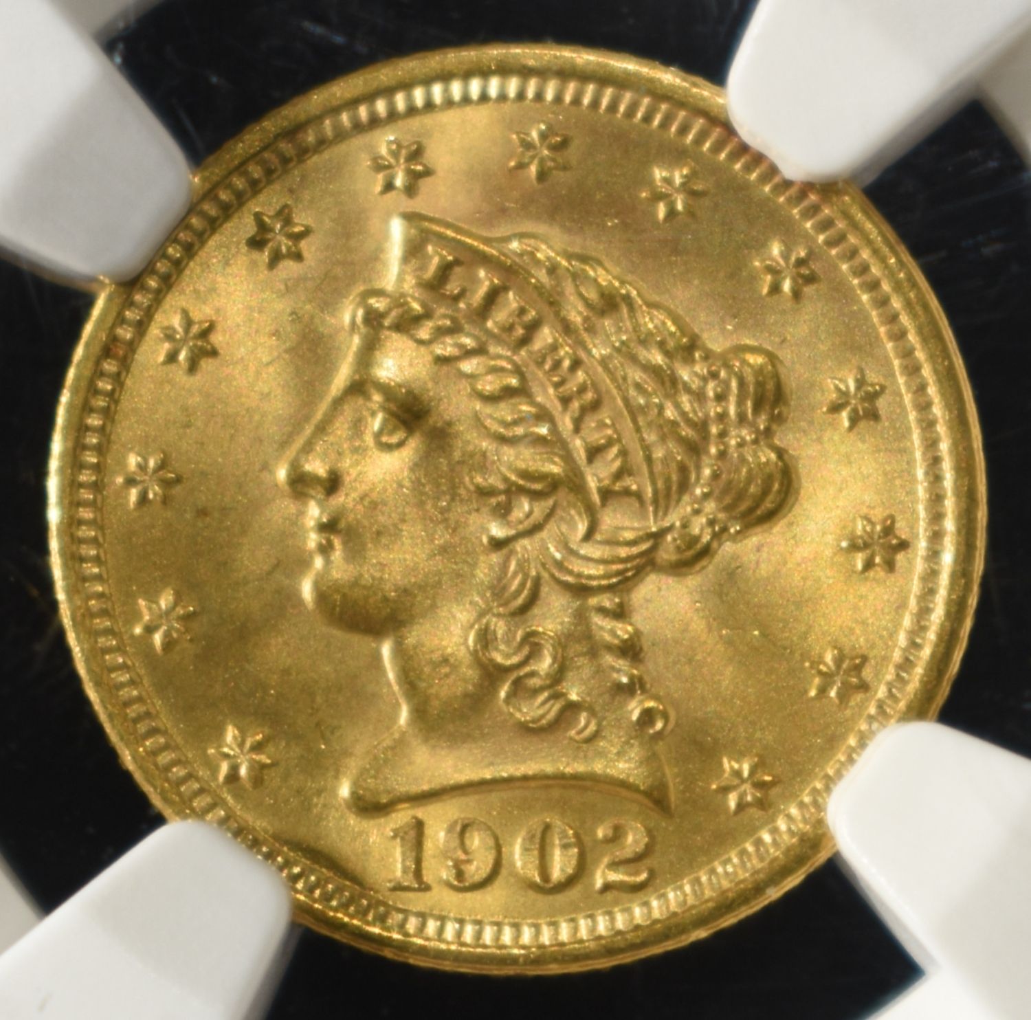 1902 $2.5 GOLD LIBERTY NGC MS-66