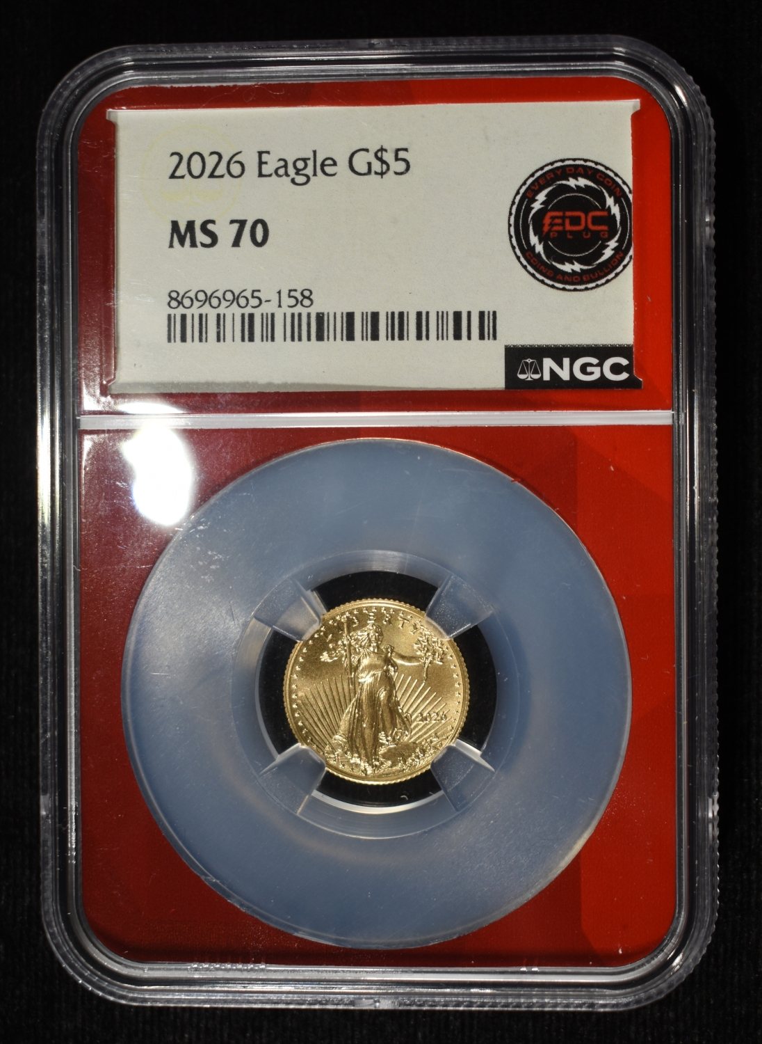 2026 $5 GOLD EAGLE NGC MS70