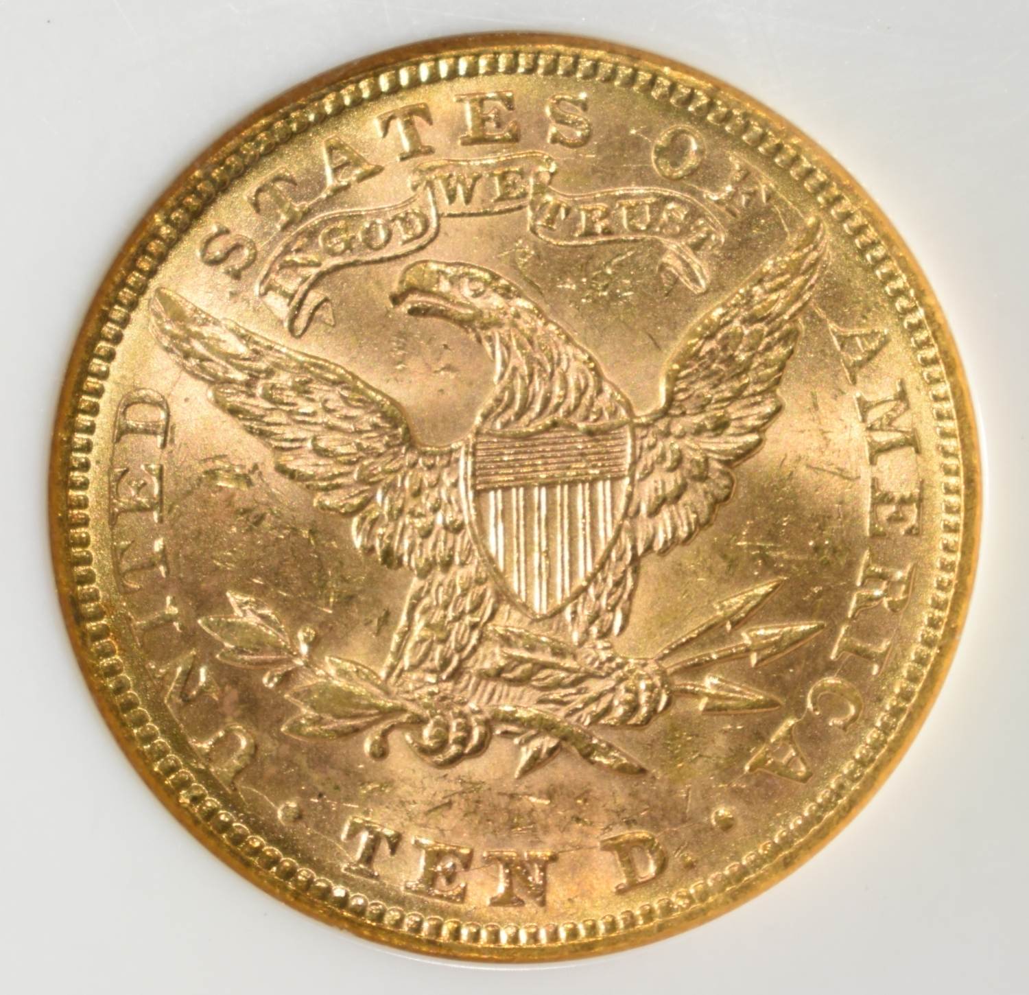 1893 $10 GOLD LIBERTY NGC MS-61