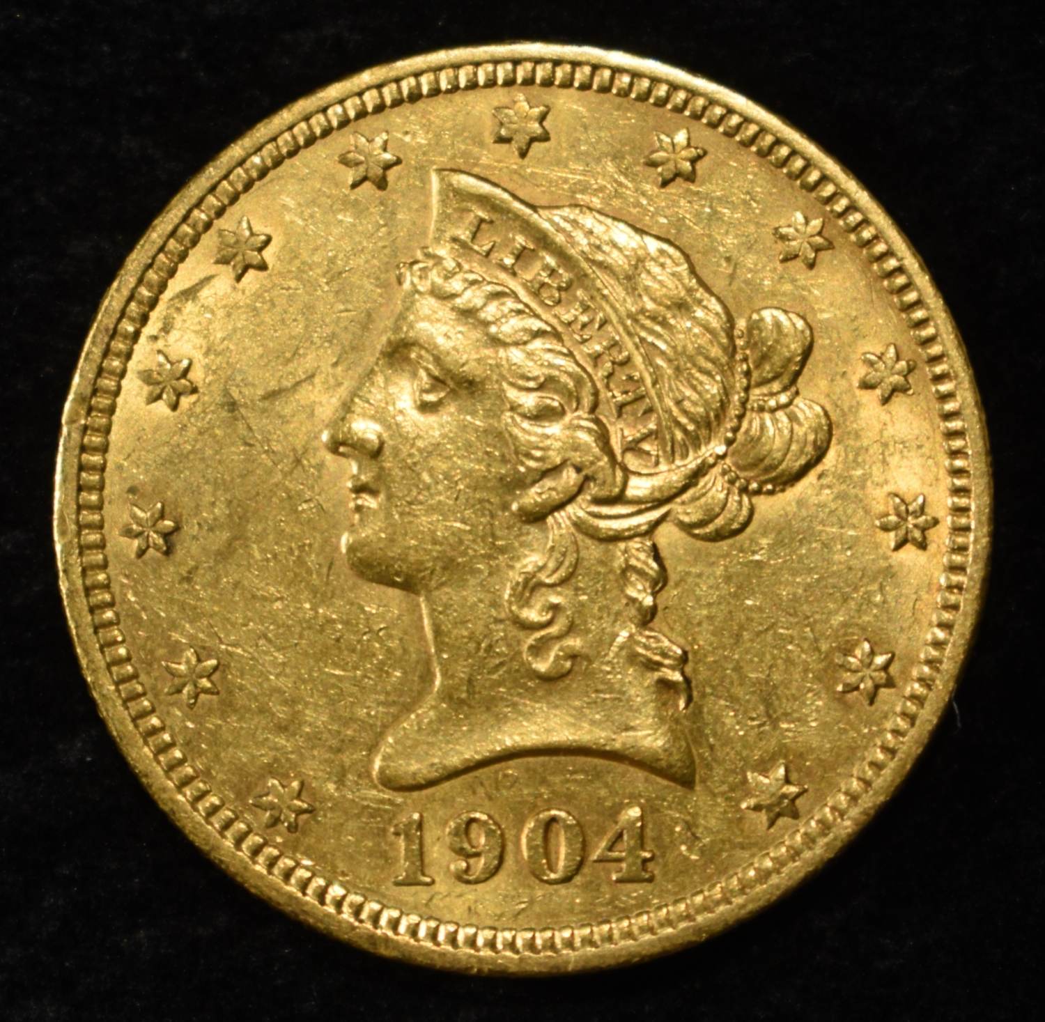1904 $10 GOLD LIBERTY AU/BU