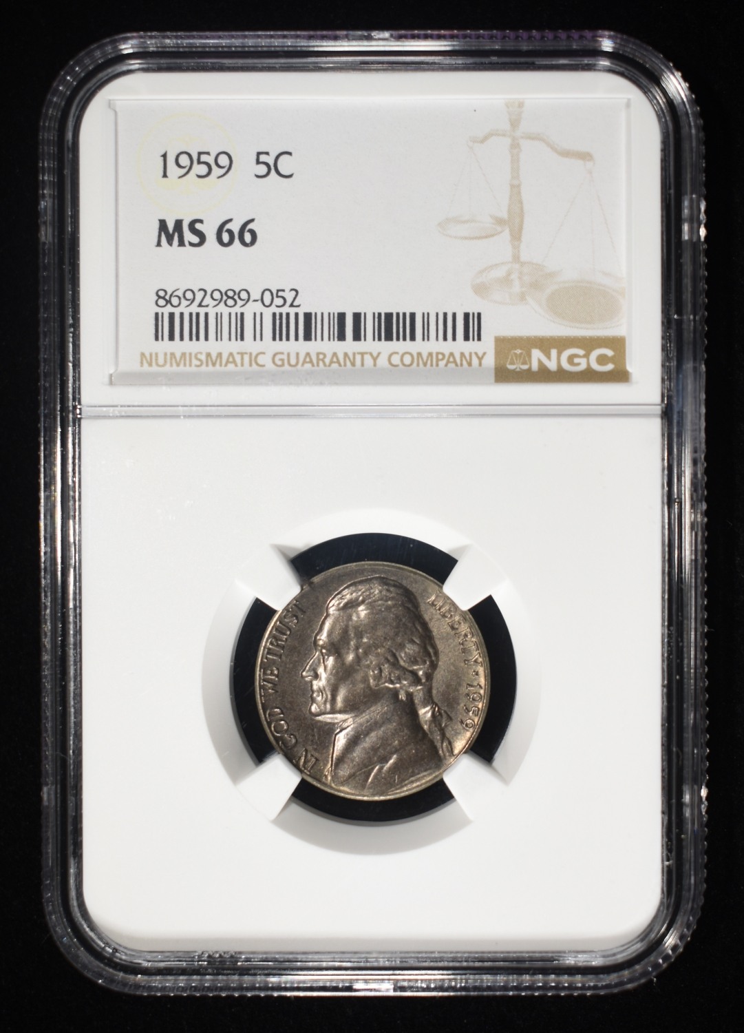 1959 JEFFERSON NICKEL NGC MS66