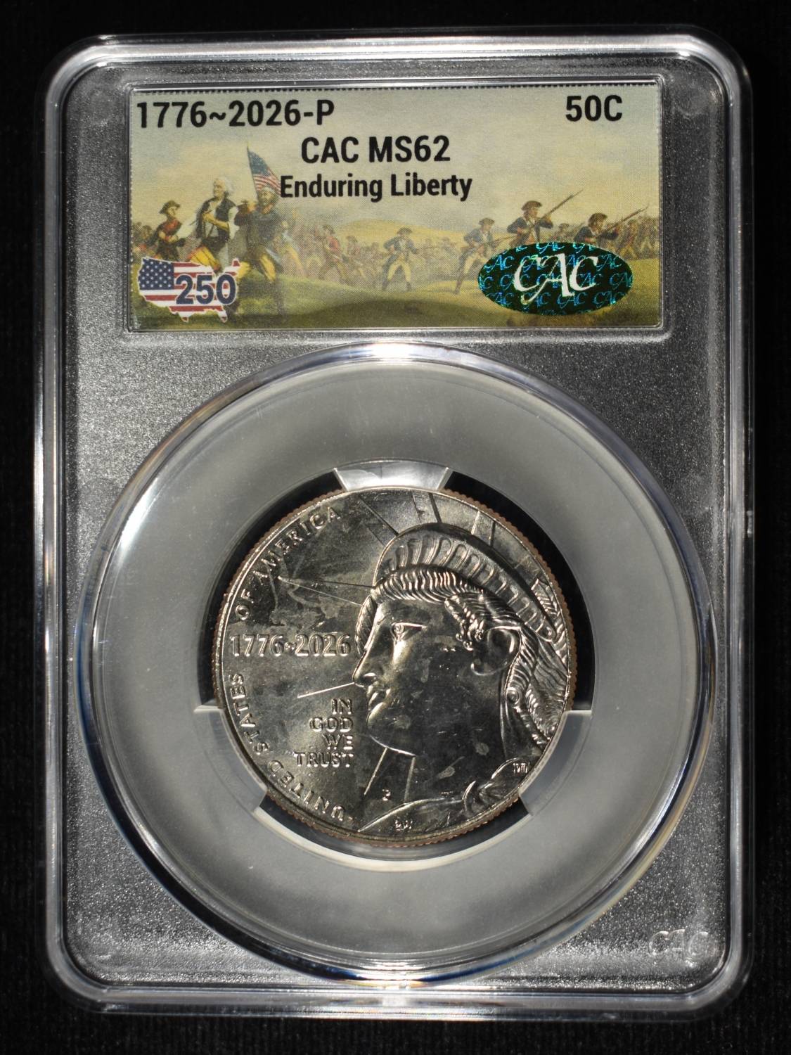1776-2026-P 50C ENDURING LIBERTY CAC MS62