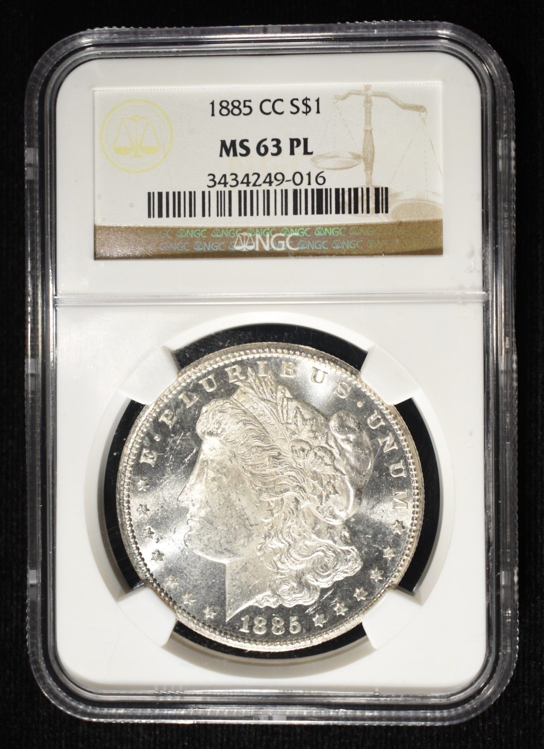 1885-CC MORGAN DOLLAR NGC MS-63 PL