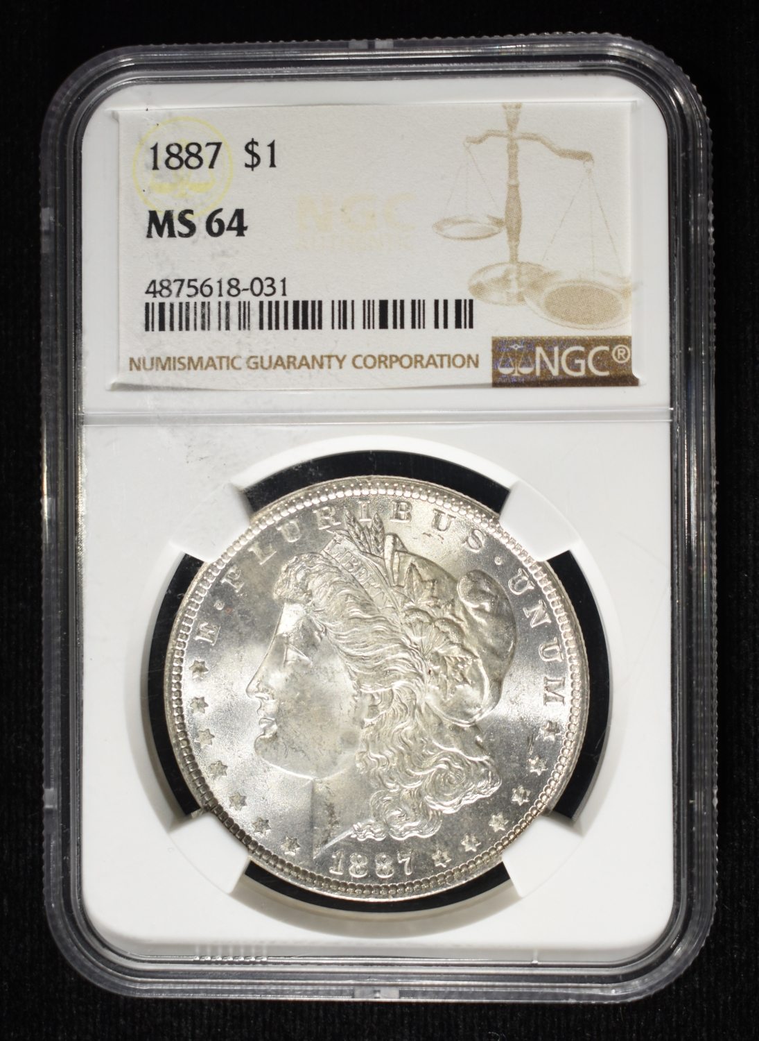 1887 MORGAN DOLLAR NGC MS64